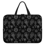 Black And White Wiccan Palmistry Print Laptop Sleeve With Handle