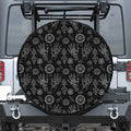 Black And White Wiccan Palmistry Print Leather Spare Tire Cover