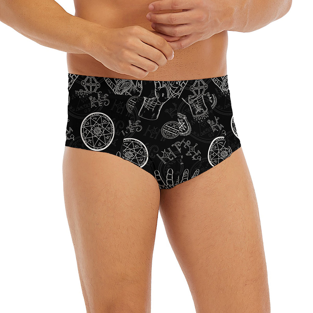 Black And White Wiccan Palmistry Print Men's Briefs