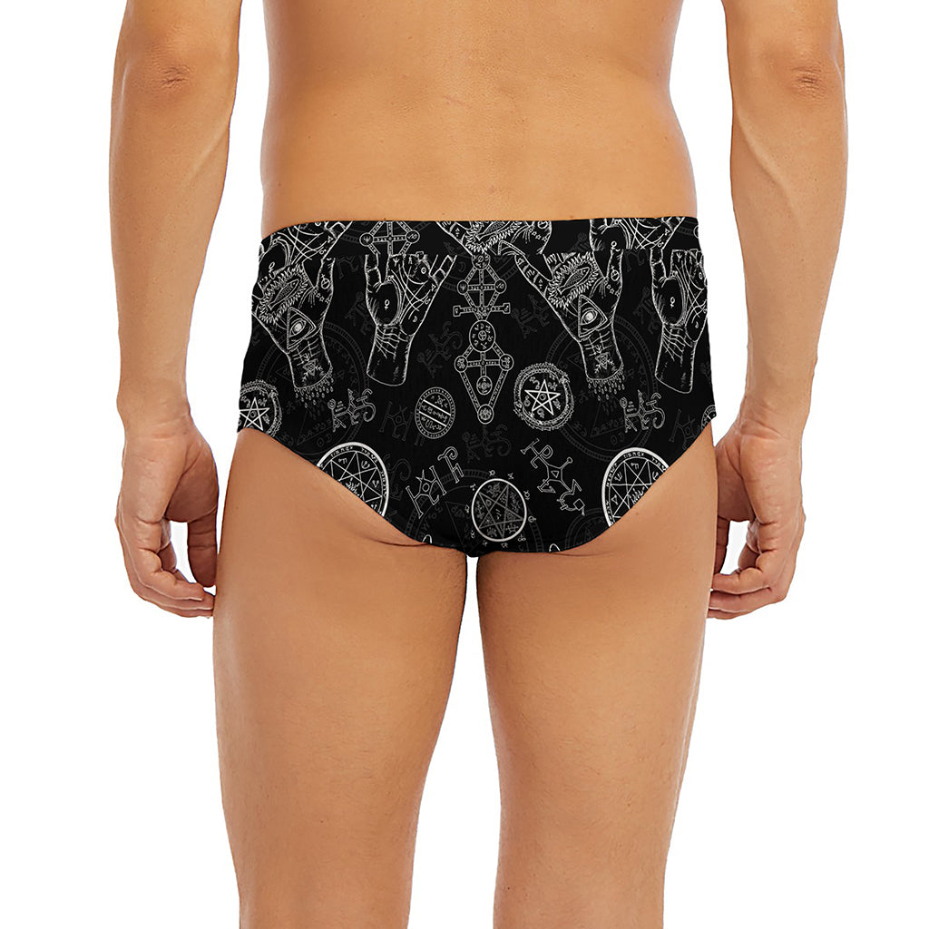 Black And White Wiccan Palmistry Print Men's Briefs