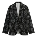 Black And White Wiccan Palmistry Print Men's Cotton Blazer