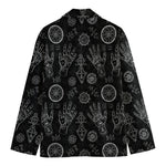 Black And White Wiccan Palmistry Print Men's Cotton Blazer