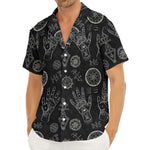 Black And White Wiccan Palmistry Print Men's Deep V-Neck Shirt