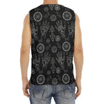Black And White Wiccan Palmistry Print Men's Fitness Tank Top