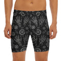 Black And White Wiccan Palmistry Print Men's Long Boxer Briefs
