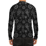 Black And White Wiccan Palmistry Print Men's Long Sleeve Rash Guard