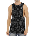 Black And White Wiccan Palmistry Print Men's Muscle Tank Top