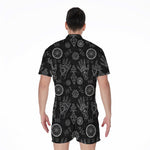 Black And White Wiccan Palmistry Print Men's Rompers