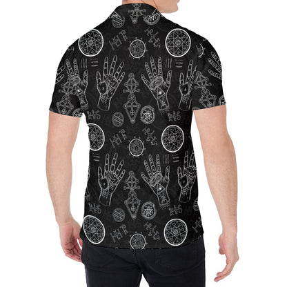 Black And White Wiccan Palmistry Print Men's Shirt