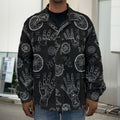 Black And White Wiccan Palmistry Print Men's Shirt Jacket