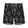 Black And White Wiccan Palmistry Print Men's Athletic Shorts