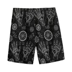 Black And White Wiccan Palmistry Print Men's Sports Shorts
