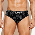Black And White Wiccan Palmistry Print Men's Swim Briefs