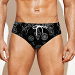 Black And White Wiccan Palmistry Print Men's Swim Briefs