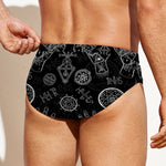 Black And White Wiccan Palmistry Print Men's Swim Briefs