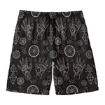 Black And White Wiccan Palmistry Print Men's Swim Trunks
