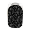 Black And White Wiccan Palmistry Print Mesh Laundry Hamper