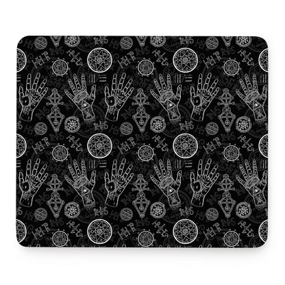 Black And White Wiccan Palmistry Print Mouse Pad