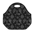 Black And White Wiccan Palmistry Print Neoprene Lunch Bag
