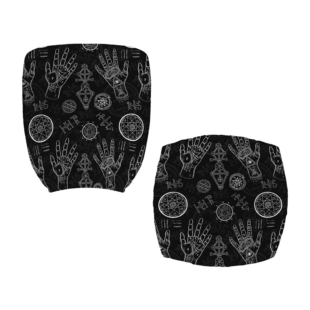 Black And White Wiccan Palmistry Print Office Chair Cover