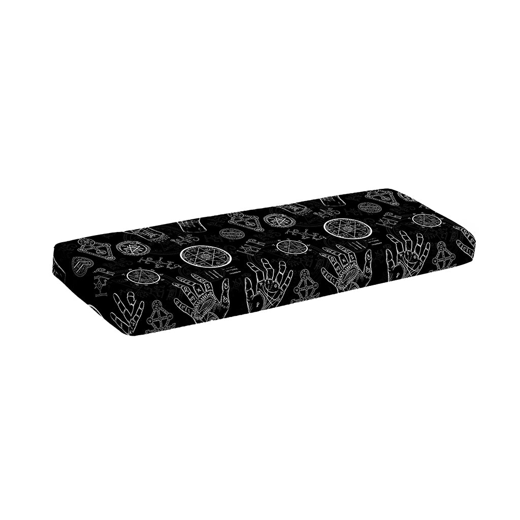 Black And White Wiccan Palmistry Print Piano Keyboard Cover