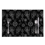 Black And White Wiccan Palmistry Print Placemat