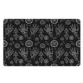 Black And White Wiccan Palmistry Print Polyester Doormat