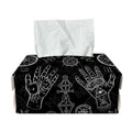 Black And White Wiccan Palmistry Print Rectangle Tissue Box Cover