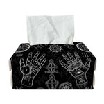 Black And White Wiccan Palmistry Print Rectangle Tissue Box Cover