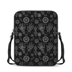 Black And White Wiccan Palmistry Print Rectangular Crossbody Bag