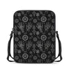 Black And White Wiccan Palmistry Print Rectangular Crossbody Bag