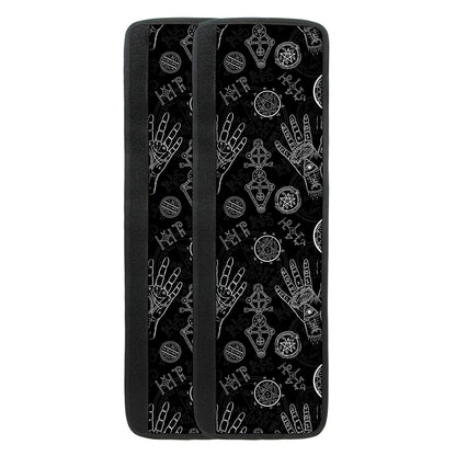 Black And White Wiccan Palmistry Print Refrigerator Handle Covers