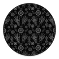 Black And White Wiccan Palmistry Print Round Floor Mat