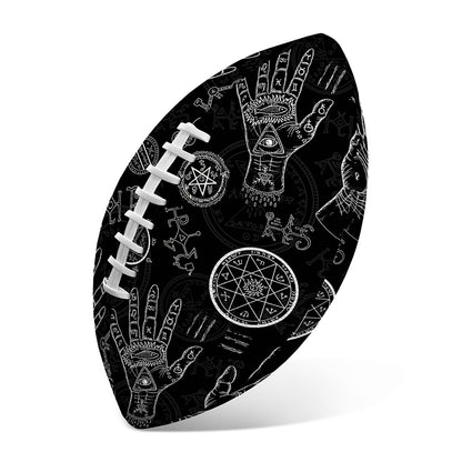 Black And White Wiccan Palmistry Print Rugby Ball