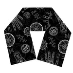 Black And White Wiccan Palmistry Print Scarf