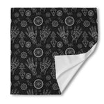 Black And White Wiccan Palmistry Print Silk Bandana