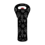 Black And White Wiccan Palmistry Print Single Neoprene Wine Tote