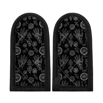 Black And White Wiccan Palmistry Print Skillet Handle Cover