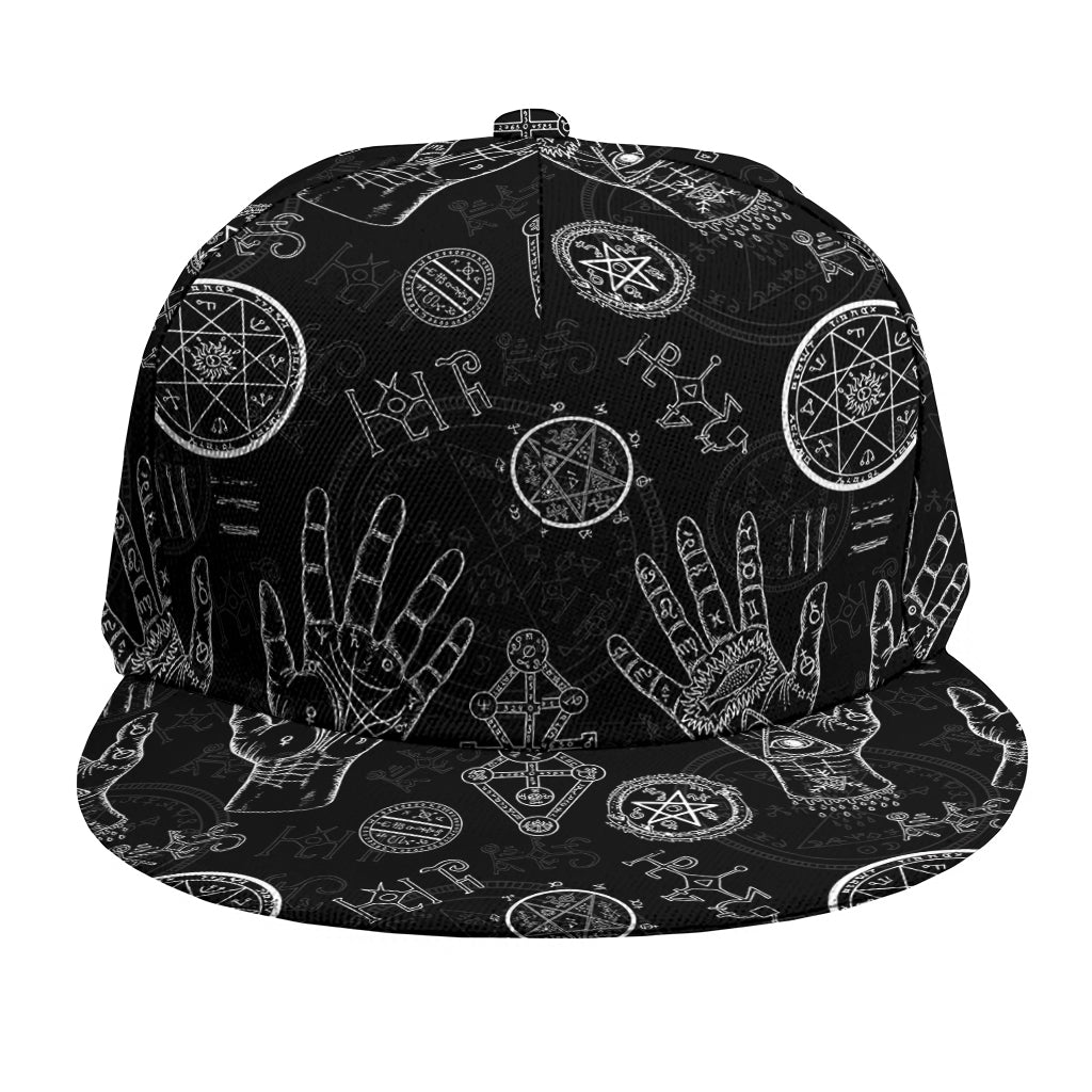 Black And White Wiccan Palmistry Print Snapback Cap