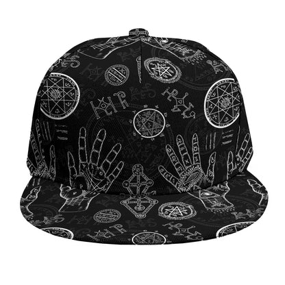 Black And White Wiccan Palmistry Print Snapback Cap