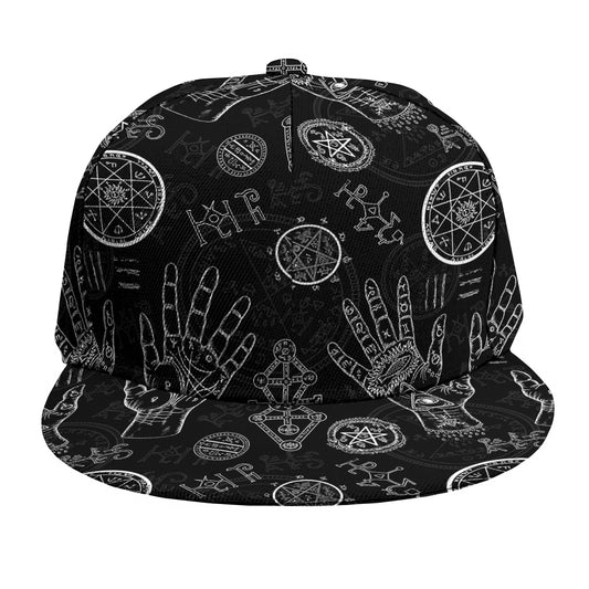 Black And White Wiccan Palmistry Print Snapback Cap