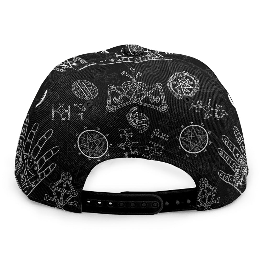 Black And White Wiccan Palmistry Print Snapback Cap