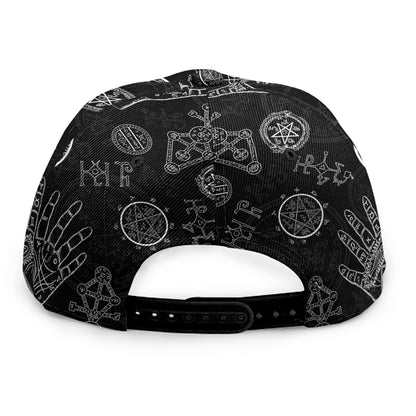 Black And White Wiccan Palmistry Print Snapback Cap