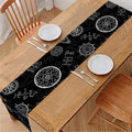 Black And White Wiccan Palmistry Print Table Runner