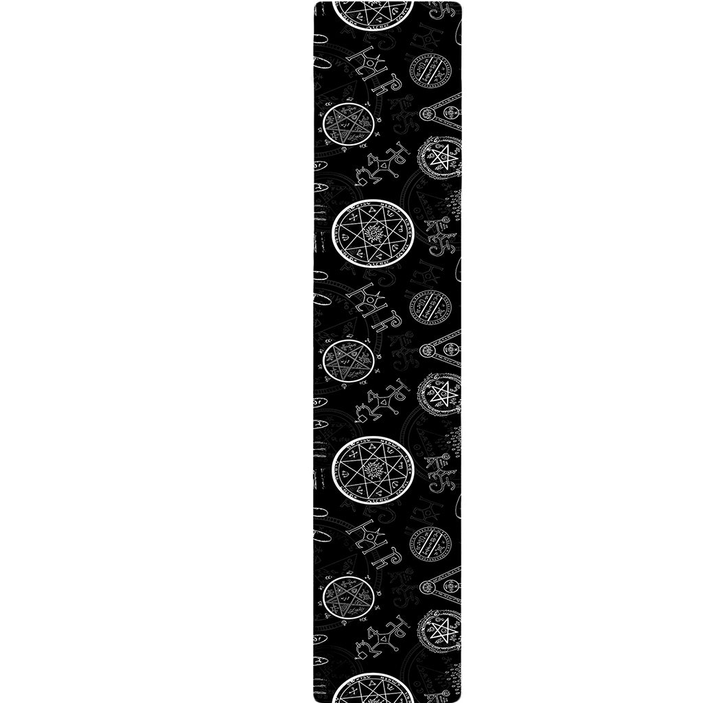 Black And White Wiccan Palmistry Print Table Runner
