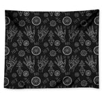 Black And White Wiccan Palmistry Print Tapestry