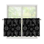 Black And White Wiccan Palmistry Print Tier Curtains