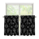Black And White Wiccan Palmistry Print Tier Curtains