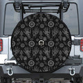 Black And White Wiccan Palmistry Print Tire Cover With Camera Hole