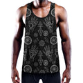 Black And White Wiccan Palmistry Print Men's Workout Tank Top